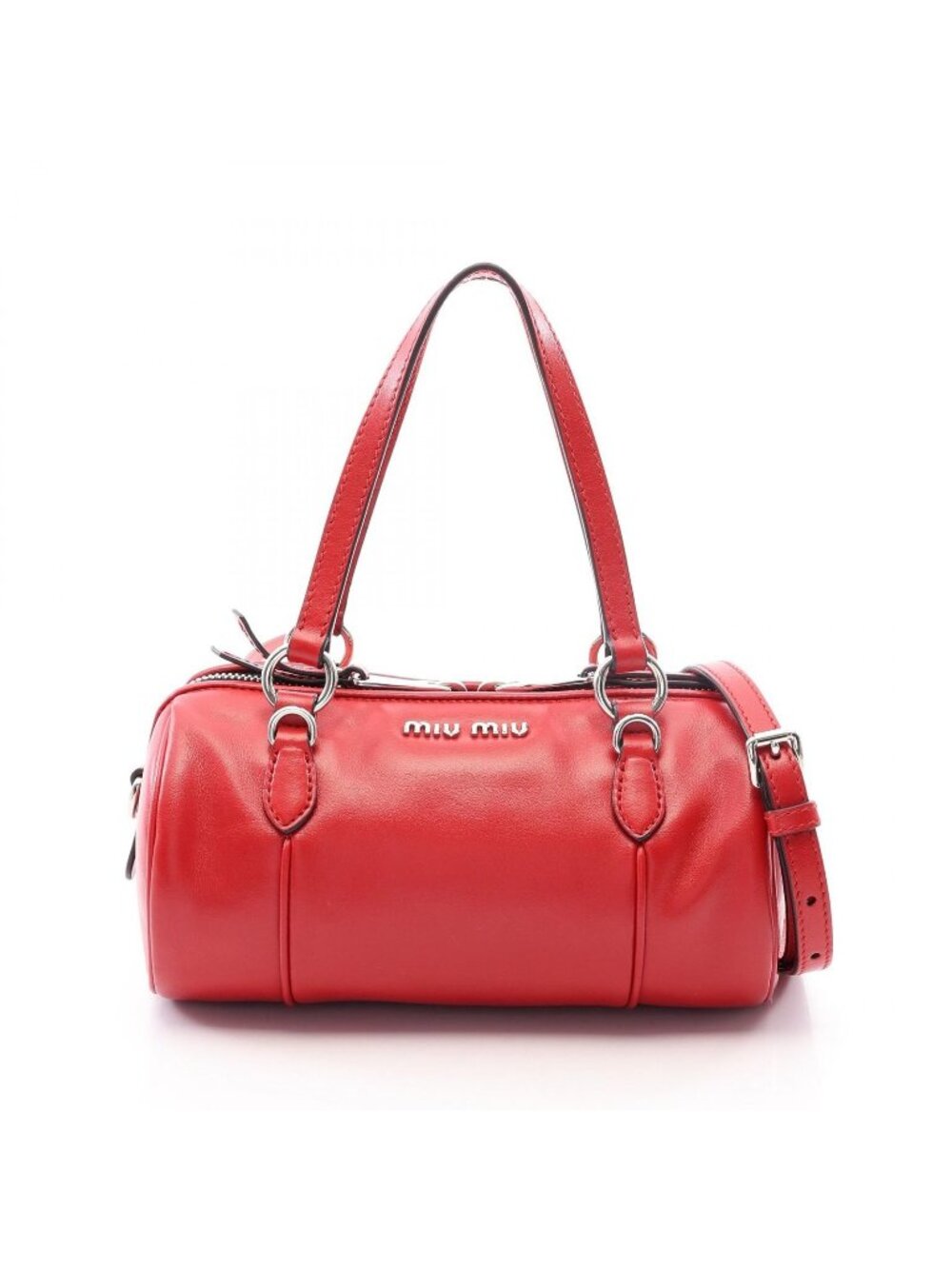 Miu Miu 2-Way Red Leather Mini Boston Bag